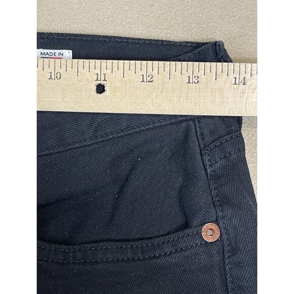 RE/DONE Originals Jeans Womens 26 Black High Rise Ankle Crop Raw Hem Button Fly - Picture 5 of 14